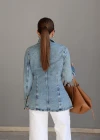 MAVİ Yanları Yırtmaçlı Jean Gömlek
