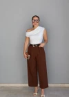 Kahverengi Tek Pile Kumaş Pantolon