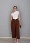 Kahverengi Tek Pile Kumaş Pantolon