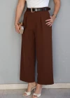 Kahverengi Tek Pile Kumaş Pantolon