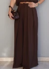 Kahverengi Bluz Palazzo Takım