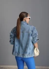 MAVİ Omuz Detay Jean Ceket