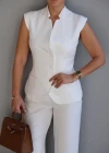 Beyaz Yelek Pantolon Takım