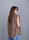 Mocha Vatkalı Kolsuz Gömlek