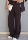 Acı Kahverengi Şerit Detay Blazer Pantolon Takım