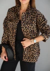 Kahverengi Leopar Desen Gömlek Ceket