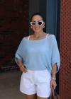 MAVİ Yarasa Kol Twin Set Triko