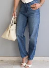 MAVİ Taşlamalı Mom Jean