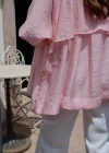 PEMBE Eteği Oval Sırt Düğmeli Gömlek