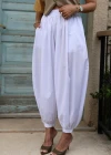 Beyaz Jogger Şalvar Pantolon