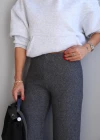 Anthracite Threaded Slouchy Pants