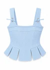 BEBE MAVİ Askısı Bağlamalı Parça Detay Crop Bluz