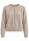 Beige Bisiklet Yaka Hırka
