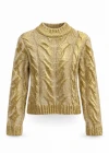 Beige Gold Varaklı Kazak