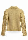 Beige Gold Varaklı Kazak
