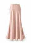 Beige Maksi Saten Etek