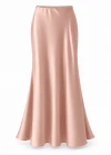 Beige Maksi Saten Etek