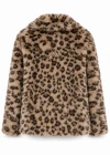 Beige Premium Leopar Desen Kürk