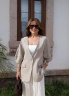 BEJ Balon Kol Keten Blazer