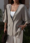 BEJ Balon Kol Keten Blazer