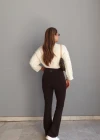Bel Detay İspanyol Paça Tayt Pantolon