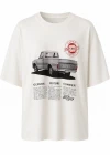 Beyaz Baskılı Tshirt