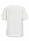 Beyaz Çiçek Detay Tshirt