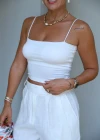 Beyaz Askılı Crop