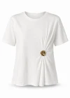Beyaz Gold Tokalı Tshirt