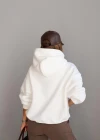 Beyaz Kapüşonlu Sweat