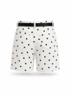 Beyaz Kemerli Bermuda Şort