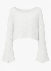 Beyaz Pullu Merserize Crop Bluz