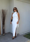 Beyaz Sırt Dekolte Detay Elbise