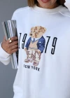 Beyaz Teddy Nakış Detay Sweat