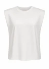 Beyaz Vatkalı Basic Tshirt