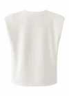 Beyaz Vatkalı Basic Tshirt