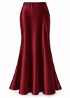 Bordo Maksi Saten Etek