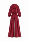 Bordo Oversize Pantolonlu Takım