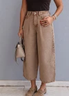 Camel Beli Lastikli Balon Jean Pantolon
