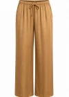 Camel Beli Lastikli Saten Pantolon