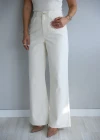Ekru Bol Paça Jean Pantolon