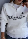Ekru Fermuarlı Sweat