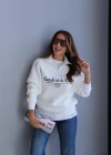 Ekru Fermuarlı Sweat