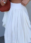 Ekru Fırfır Detay Tül Etek