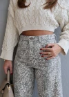 Ekru Leopar Jean Pantolon