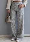 Ekru Leopar Jean Pantolon