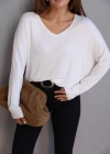 Ekru V Yaka Bluz