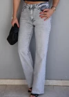 Gri Bootcut High Jean Pantolon