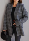 Gri Ekose Blazer Ceket