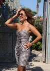 Gri Fırfır Detay Simli Mini Elbise